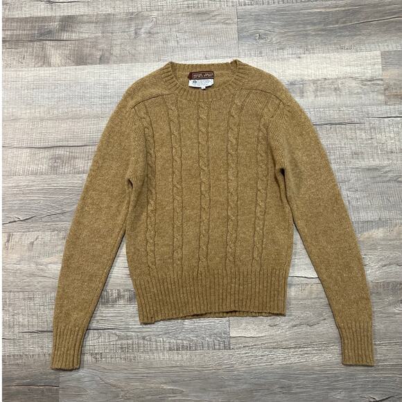 Bengal Lancer VTG 80s Shetland Wool Cable Knit Crewneck Sweater Mens Large - Picture 1 of 5